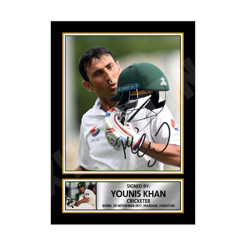 YOUNUS KHAN Limited Edition Cricketer Signed Print - Cricket Player