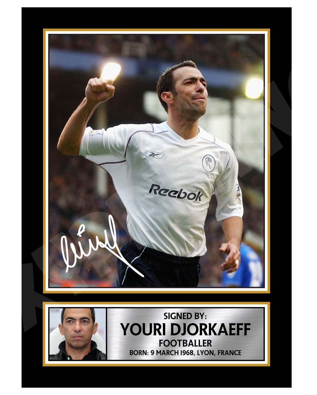Youri Djorkaeff Football Player Printed Signature Print – A1 Print Only