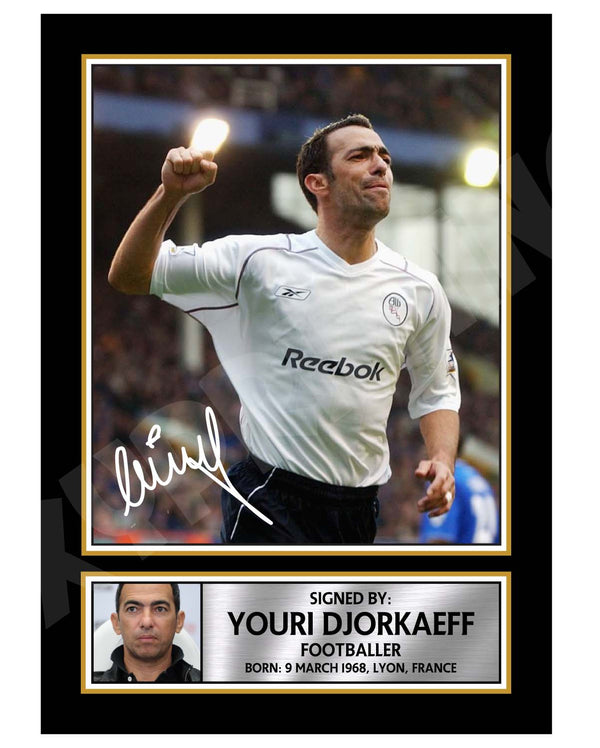 YOURI DJORKAEFF Football Player Printed Signature Print