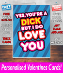 YOUR A DICK BUT I DO LOVE YOU BLUE Mug Rude Mug