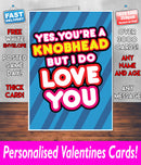 YOUR A KNOBHEAD BUT I DO LOVE YOU BLUE Mug Rude Mug