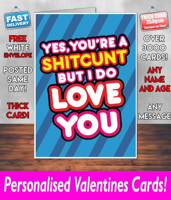 Your a Shitcunt BUT I DO Love YOU Blue Mug Rude Mug