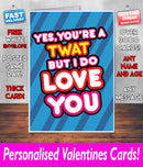 YOUR A TWAT BUT I DO LOVE YOU BLUE Mug Rude Mug