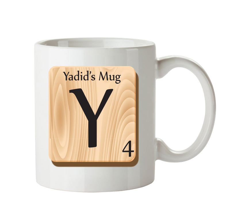 Initial "Y" Your Name Scrabble Mug FUNNY
