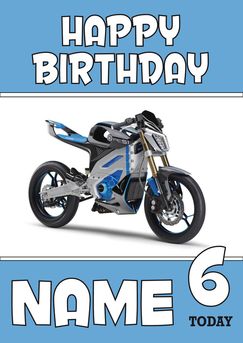 Personalised Yamaha Bike 2 Birthday Card