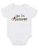 Yes I Am Awesome Personalised Baby Boy Girl Unisex Short Sleeve Bodysuit