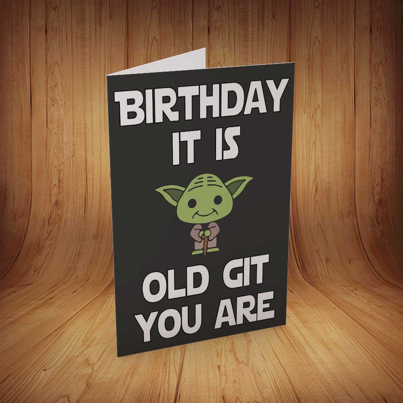 Yoda Old Git You Are INSPIRED Adult Personalised Birthday Card Birthday Card