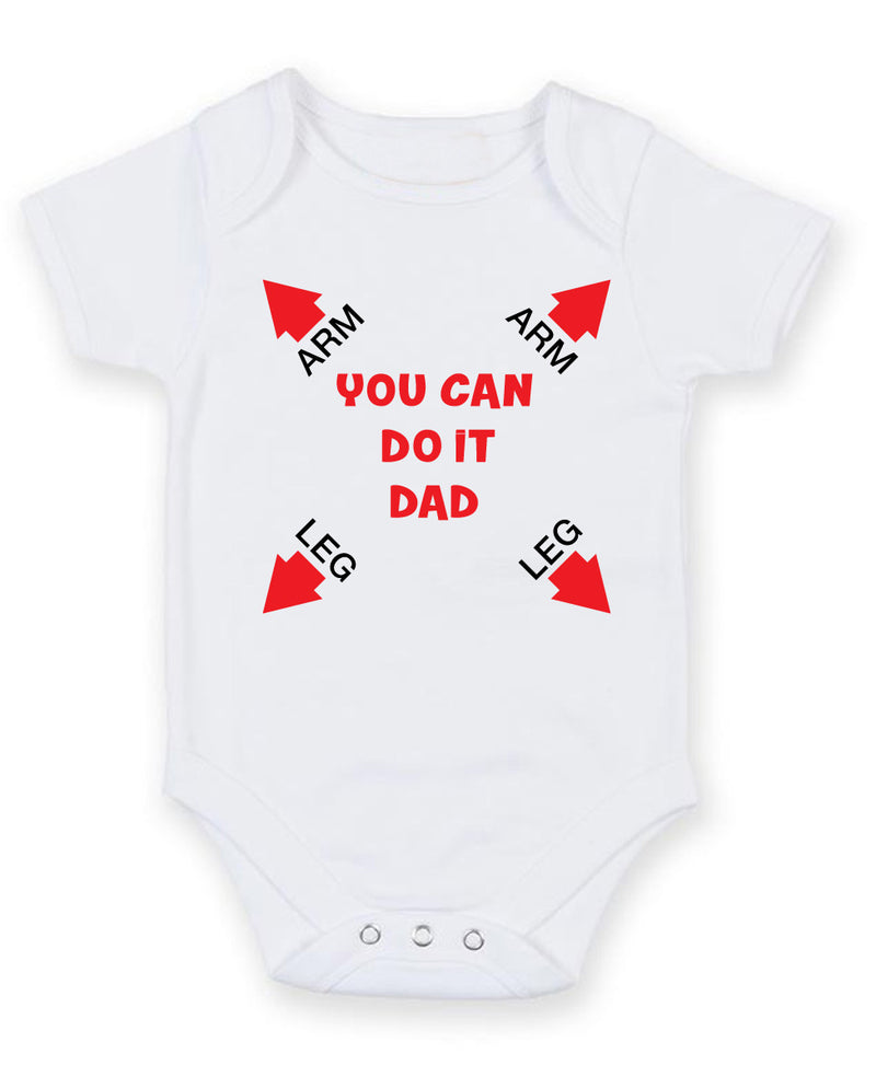 You Can Do It Dad Personalised Baby Boy Girl Unisex Short Sleeve Bodysuit