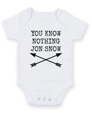 You Know Nothing Jon Snow Personalised Baby Boy Girl Unisex Short Sleeve Bodysuit