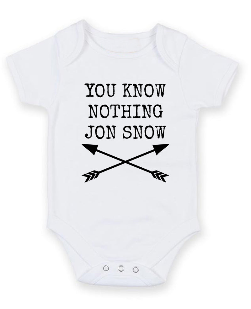 You Know Nothing Jon Snow Personalised Baby Boy Girl Unisex Short Sleeve Bodysuit
