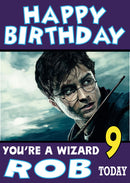 You're A Wizard THEME INSPIRED Kids Adult Personalised Birthday Card