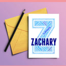 Personalised Name Word Art Poster Print Blue Letter Z
