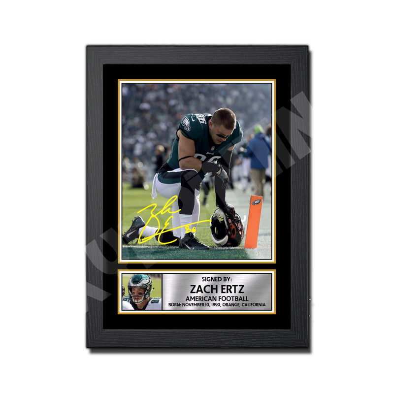 ZACH ERTZ (1) Limited Edition Football Signed Print - American Footballer
