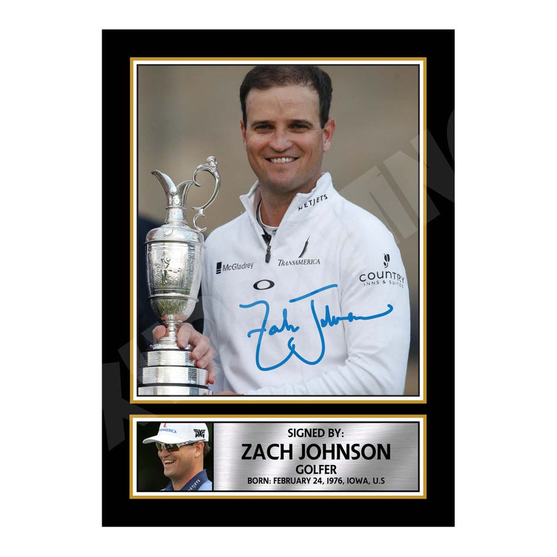 ZACH JOHNSON 2 Limited Edition Golfer Signed Print - Golf