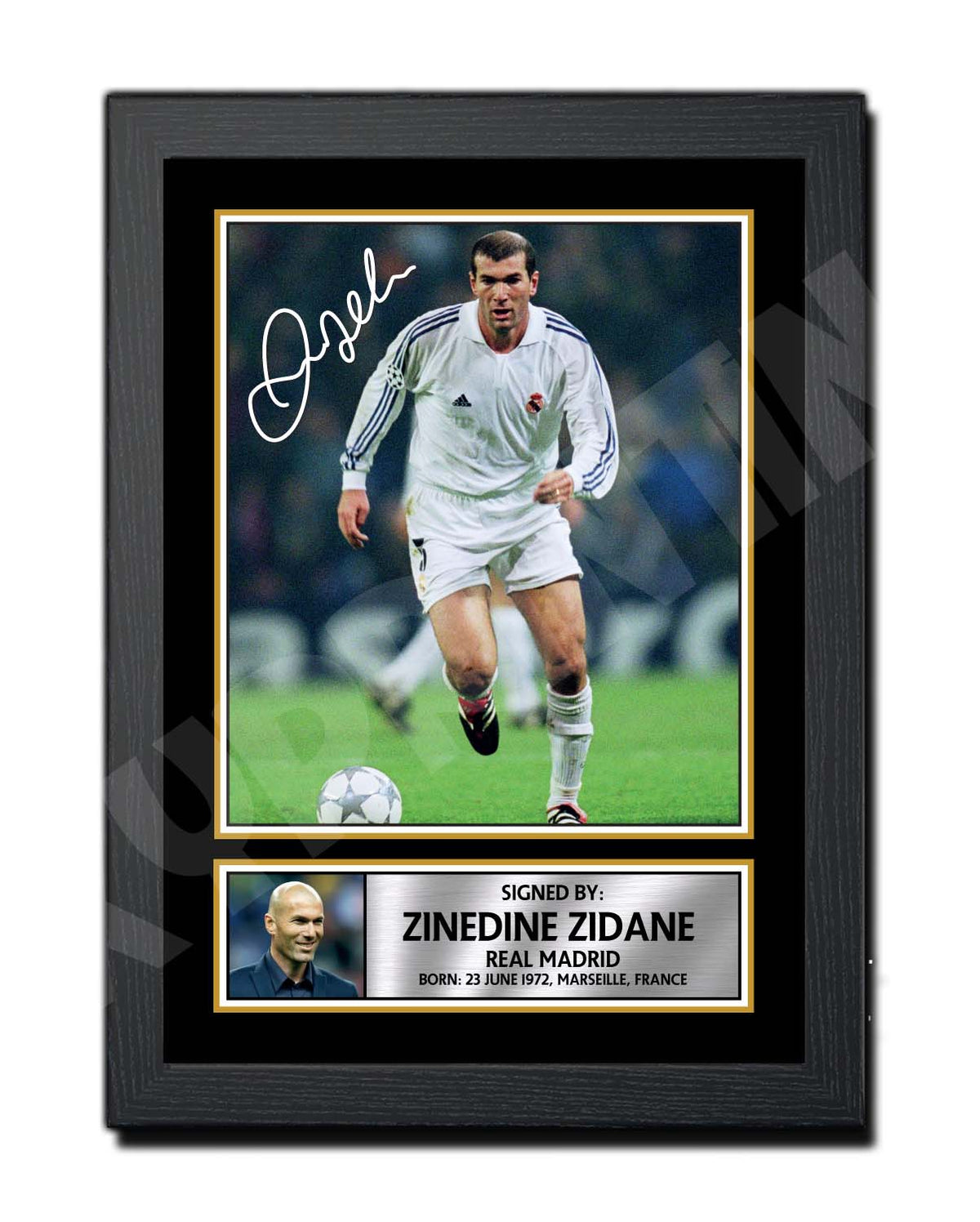 ZINEDINE ZIDANE PHOTO Signée De Football En France 8X11 EUR 36,01 - FR