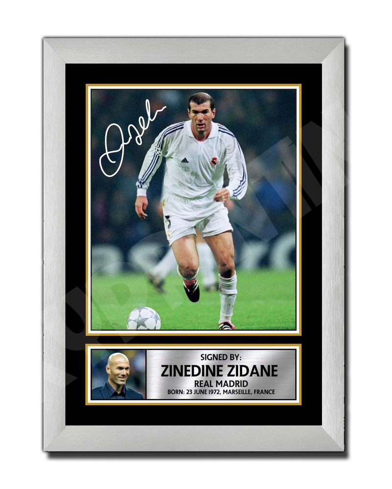ZINEDINE ZIDANE 2 Limited Edition Football Player Signed Print - Football