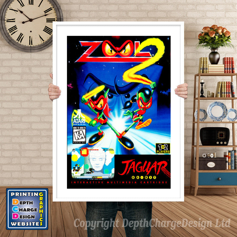 ZOOL 2 JAGUAR CD GAME INSPIRED THEME Retro Gaming Poster A4 A3 A2 Or A1