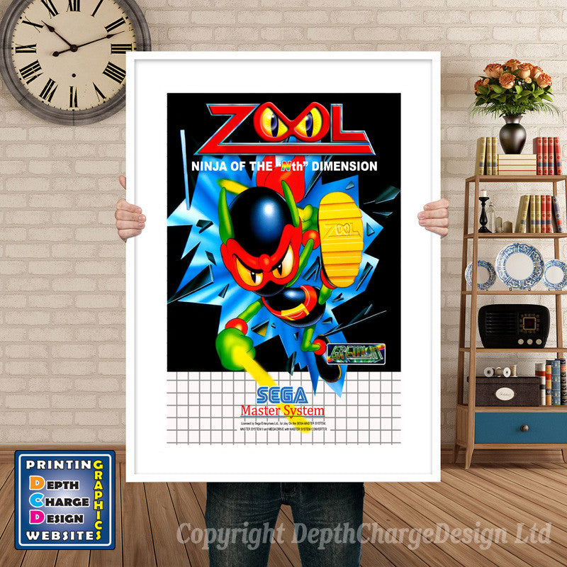 ZOOL- Sega Mastersystem Inspired Retro Gaming Poster A4 A3 A2 Or A1