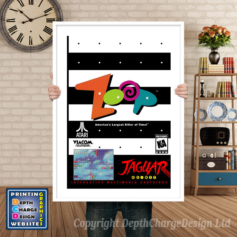 ZOOP JAGUAR CD GAME INSPIRED THEME Retro Gaming Poster A4 A3 A2 Or A1