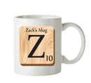 Initial "Z" Your Name Scrabble Mug FUNNY