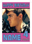 Zac Effrom Pose Personalised Music Style Kids Adult FUNNY Birthday Card