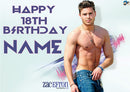Zac Effron Topless Personalised Music Style Kids Adult FUNNY Birthday Card