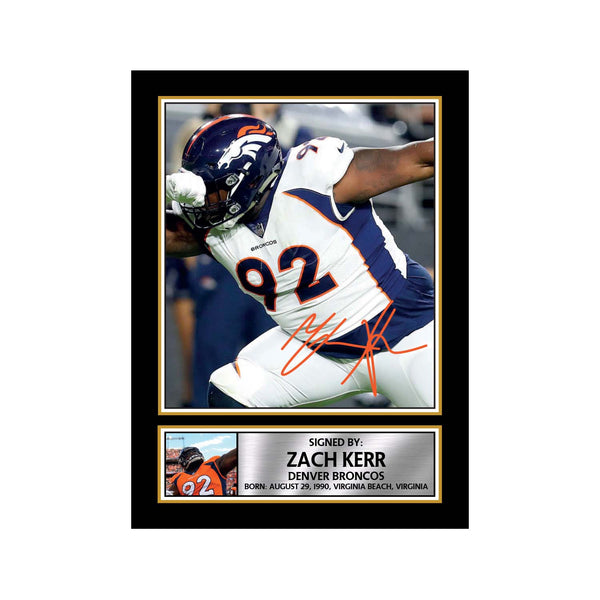 Zach Kerr American Football Printed Signature Print