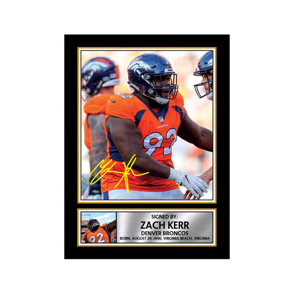 Zach Kerr 2 American Football Printed Signature Print
