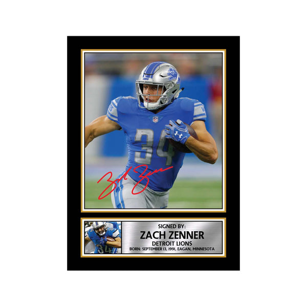 Zach Zenner 2 American Football Printed Signature Print