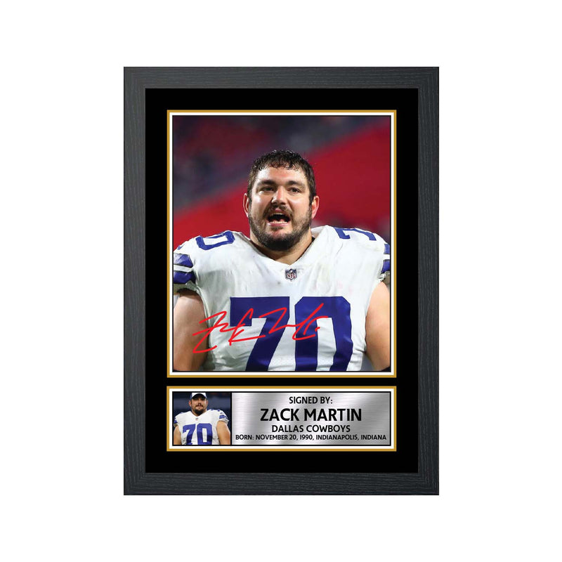 Zack Martin 2 Limited Edition Football Signed Print - American Footballer