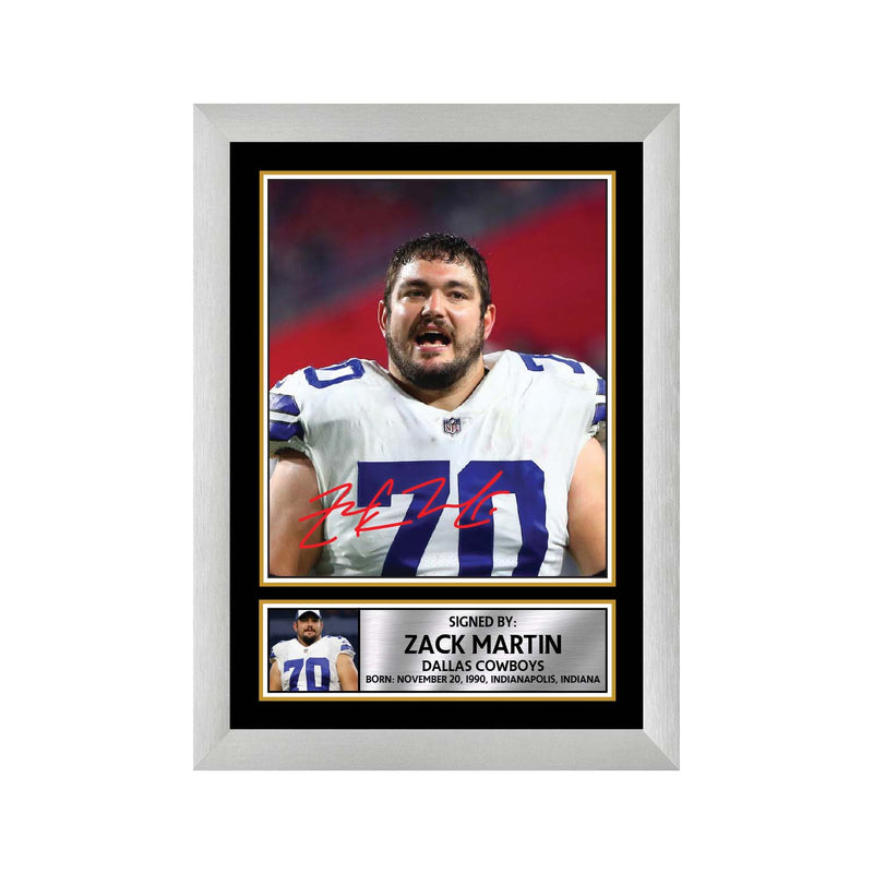 Zack Martin 2 Limited Edition Football Signed Print - American Footballer