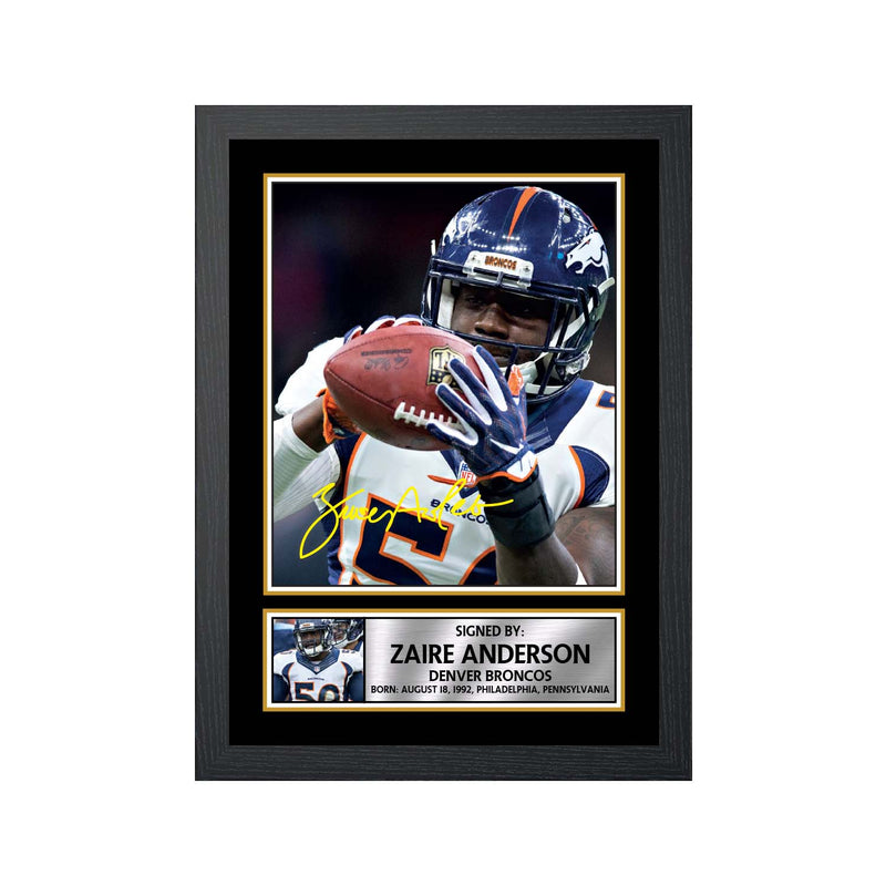 Zaire Anderson Limited Edition Football Signed Print - American Footballer