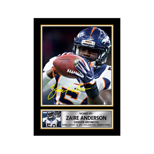 Zaire Anderson American Football Printed Signature Print