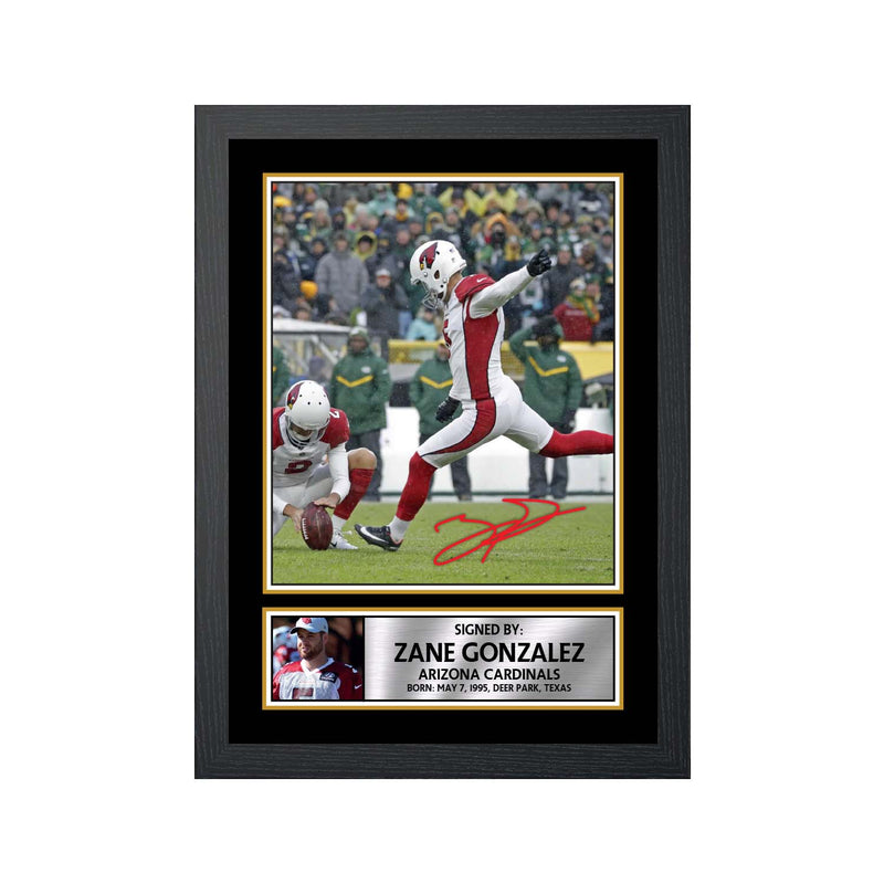Zane Gonzalez Limited Edition Football Signed Print - American Footballer