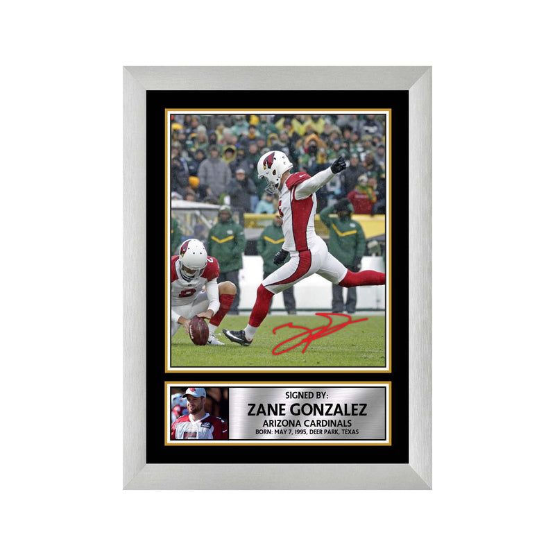 Zane Gonzalez Limited Edition Football Signed Print - American Footballer