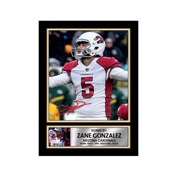 Zane Gonzalez 2 American Football Printed Signature Print