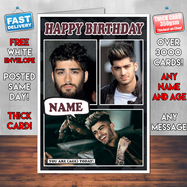 Zayn Malik Personalised Celebrity Birthday Card New 2017