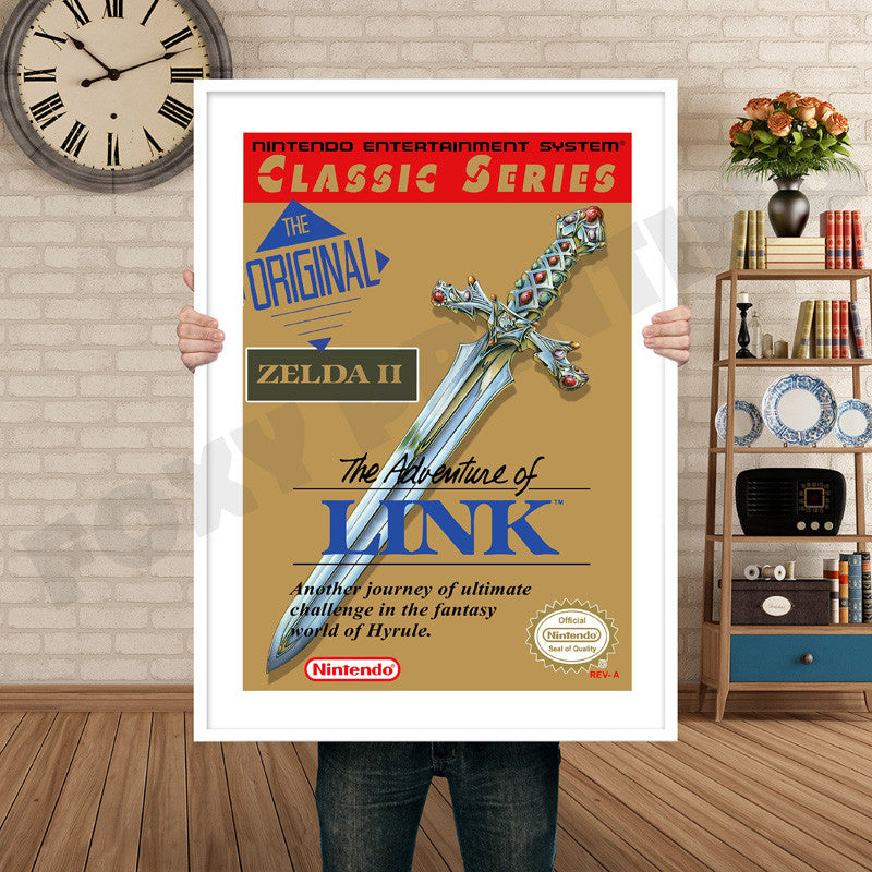 Zelda The Adventure Of Link Classic ALT Retro GAME INSPIRED THEME Nintendo NES Gaming A4 A3 A2 Or A1 Poster Art 659