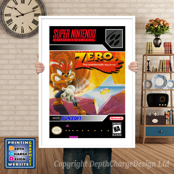 Zero the Kamikaze Squirrel Super Nintendo Game Inspired Theme Retro Gaming