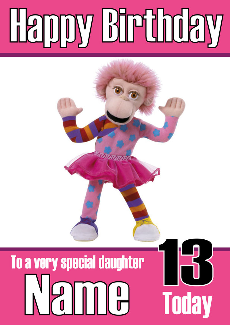 Happy Birthday Zingzillas Girl2 THEME INSPIRED Kids Adult Personalised Birthday Card