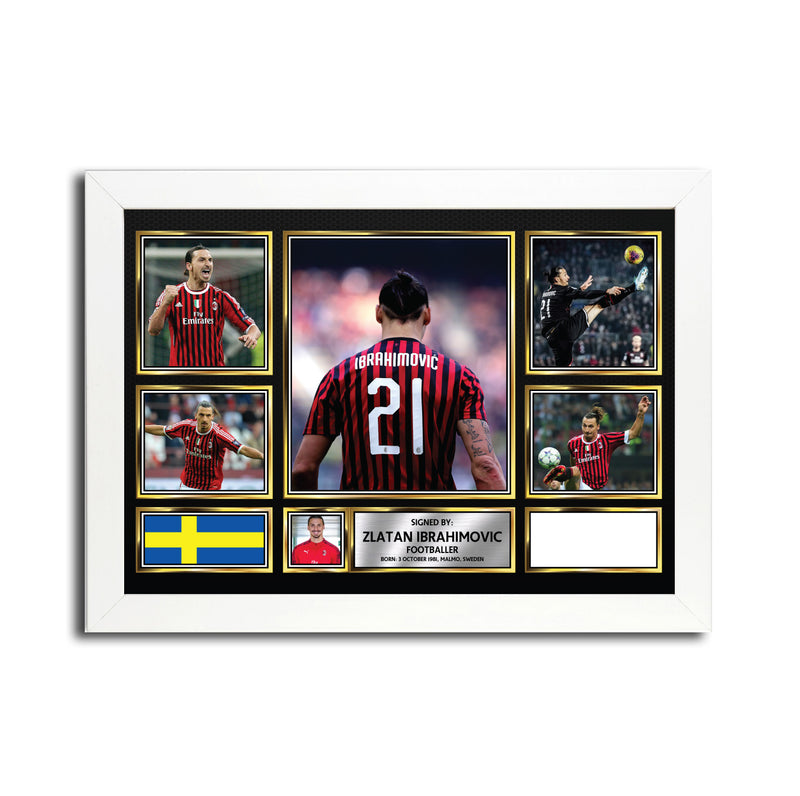 Zlatan Ibrahimovic MC1678 - Black Frame Autographed Football Poster