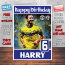 Zlatan Ibrahimovic Sweden Theme Inspired Kids Inspired Adult Personalised Sports Birthday Card (SA)
