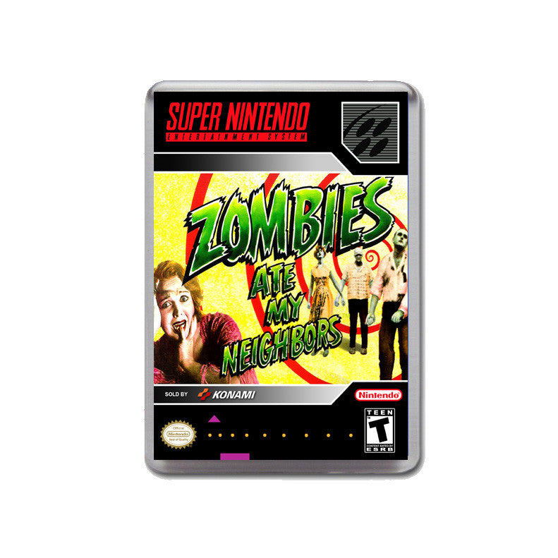 Zombies Ate My Neighbours - SNES GAME inspired Retro Gaming Magnet