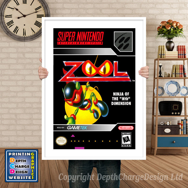 Zool Super Nintendo Game Inspired Theme Retro Gaming Poster