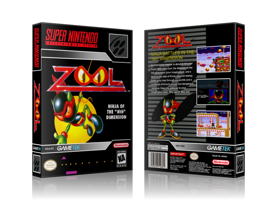 Zool Replacement Nintendo SNES Game Case Or Cover – SNES Replacement Game case product image 1