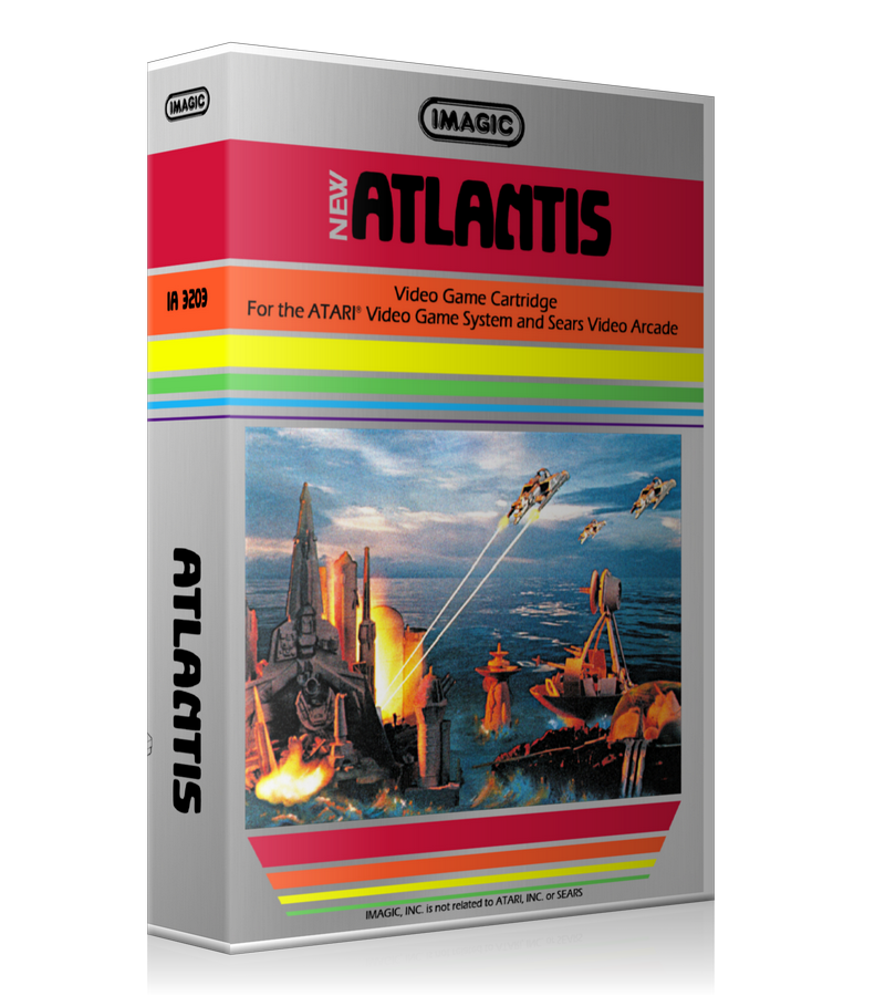 Atlantis Atari 2600 Game Cover To Fit A UGC Style Replacement Game Case