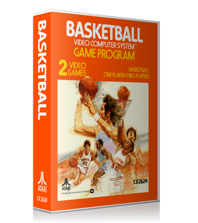 Basketball Atari 2600 Game Cover To Fit A UGC Style Replacement Game Case