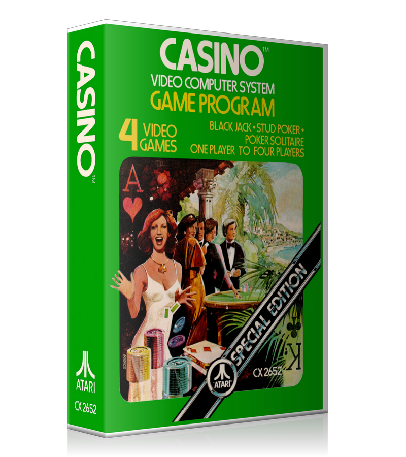 Casino Atari 2600 Game Cover To Fit A UGC Style Replacement Game Case