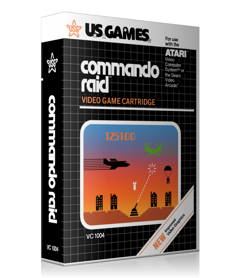 Commando Raid Atari 2600 Game Cover To Fit A UGC Style Replacement Game Case
