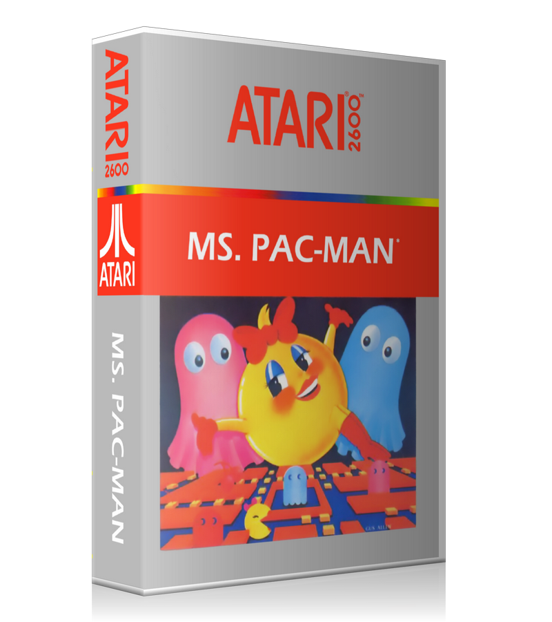 MS Pacman Atari 2600 Game Cover To Fit A UGC Style Replacement Game Case